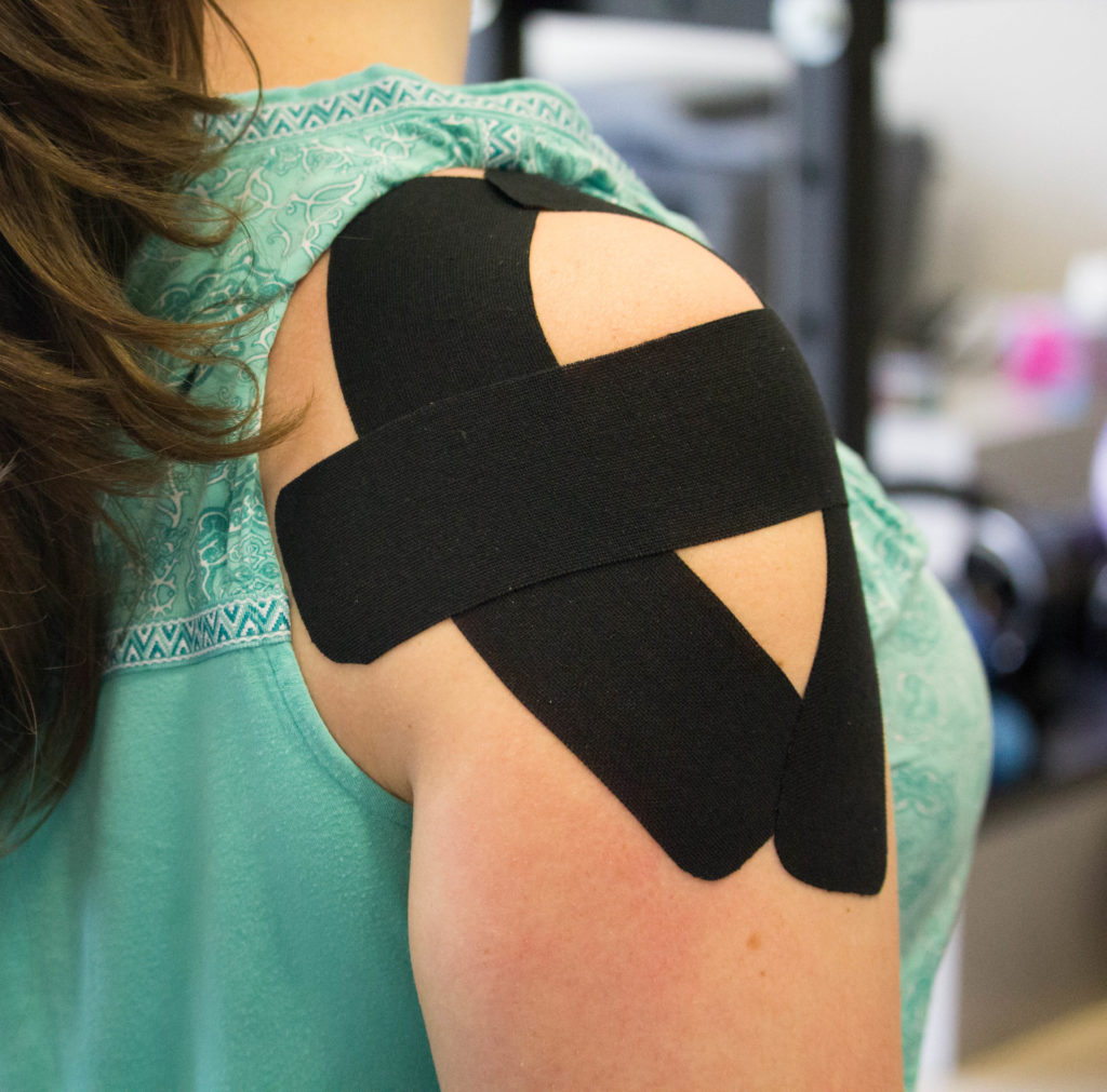 RockTape on right shoulder