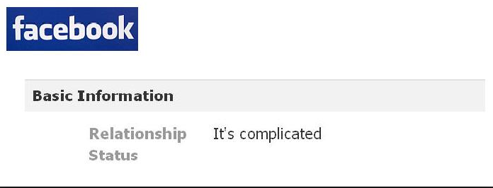 facebook status: it's complicated