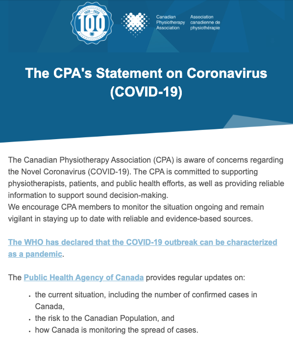 corona virus physiotherapy response